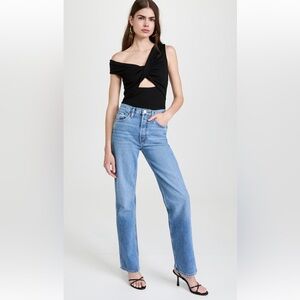 Astr Black Montrose Off-Shoulder Cutout Bodysuit